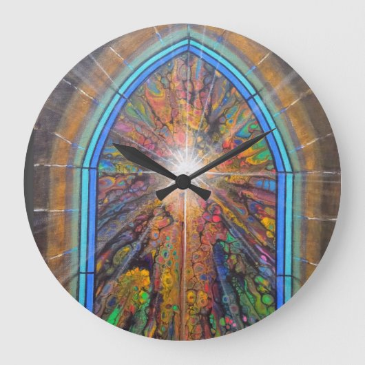 Grande Horloge Ronde Vitrail de l'église (Recto)