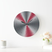 Grande Horloge Ronde Vivid Burgundy Splashes (Maison)