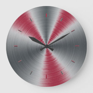 Grande Horloge Ronde Vivid Burgundy Splashes Une Couleur