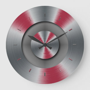 Grande Horloge Ronde Vivid tons bordeaux colorés complétant
