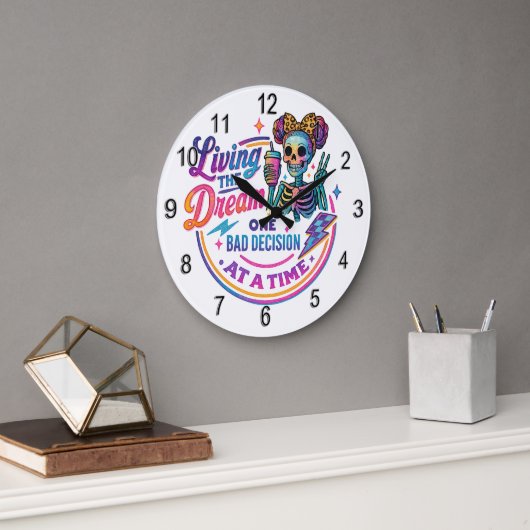 Grande Horloge Ronde Vivre Le Rêve... (Bureau)