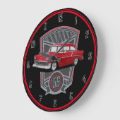 Grande Horloge Ronde Voiture classique Red 56 (Angle)