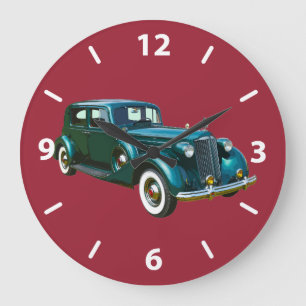Grande Horloge Ronde Voiture verte classique de luxe de Packard