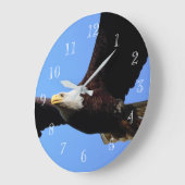 Grande Horloge Ronde Vol d'Eagle chauve (Angle)