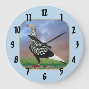Grande Horloge Ronde Vol Pigeon et nuages