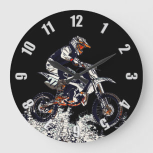 Grande Horloge Ronde Voler Motocross High Dirt-Bike Racer