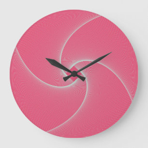 Grande Horloge Ronde Vortex carré en relief, rose velours.