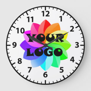 Grande Horloge Ronde Votre Logo Bureau D'Affaires Écran Mur Acrylique