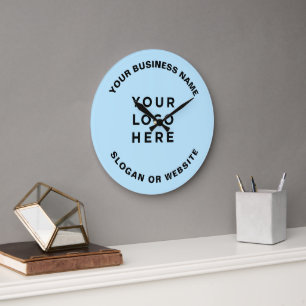 Grande Horloge Ronde Votre logo d'entreprise simple et professionnel bl