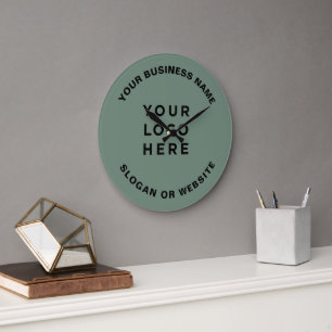 Grande Horloge Ronde Votre logo d'entreprise Simple et Professionnel Sa