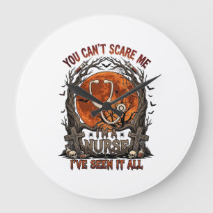 Grande Horloge Ronde Vous ne pouvez pas m'effrayer infirmière Halloween