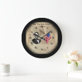 Grande Horloge Ronde Voyage dans le temps~Abe Lincoln~American Flag~NY (Maison)