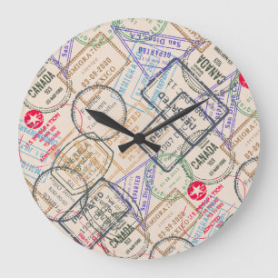 Grande Horloge Ronde Voyage de timbres de passeport