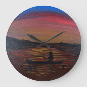 Grande Horloge Ronde Voyage Silencieux - oeuvre d'art artisanale -