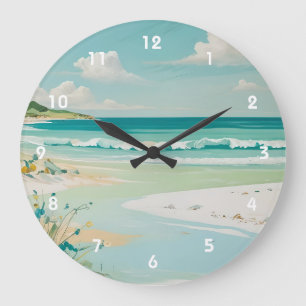 Grande Horloge Ronde Vue côtière calme