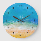 Grande Horloge Ronde Vue de plage Watercolor (Recto)