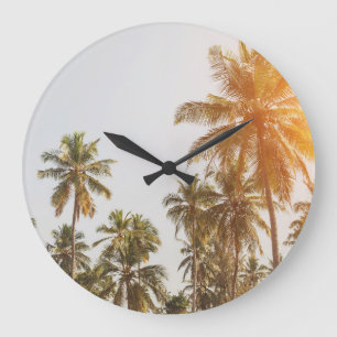 Grande Horloge Ronde Vue Pittoresque sur la plage de Palm