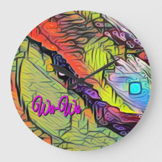 Grande Horloge Ronde Wa-Wo Wave NFT Art ENSOLEILLÉ PAR LA MER 36