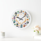 Grande Horloge Ronde Wall Clock-Eid Mubarak Wreath Wall Clock (Maison)