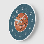 Grande Horloge Ronde Wall Clock for Basketball Fan personalize (Angle)