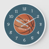 Grande Horloge Ronde Wall Clock for Basketball Fan personalize (Recto)