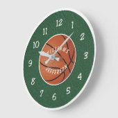 Grande Horloge Ronde Wall Clock for Basketball Fan personalize (Angle)