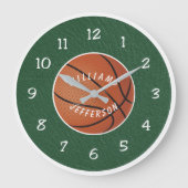 Grande Horloge Ronde Wall Clock for Basketball Fan personalize (Recto)