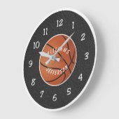 Grande Horloge Ronde Wall Clock for Basketball Fan personalize (Angle)