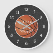 Grande Horloge Ronde Wall Clock for Basketball Fan personalize (Recto)