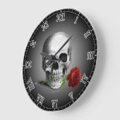 Grande Horloge Ronde Wall Clock Gothic Skull (Angle)