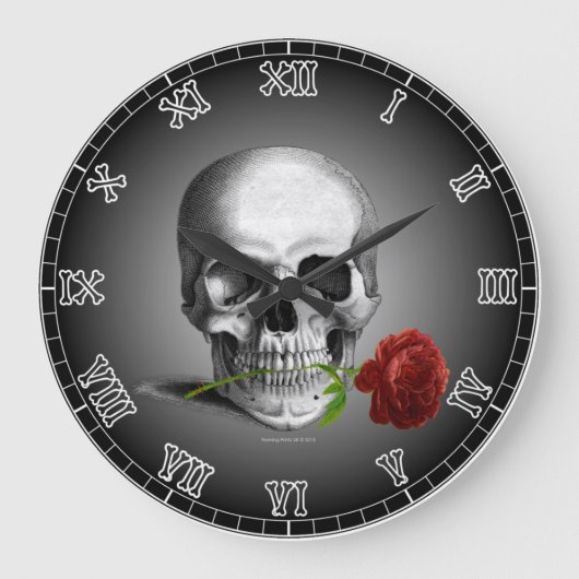Grande Horloge Ronde Wall Clock Gothic Skull (Recto)