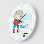 Grande Horloge Ronde Wall Clock (hockey sur gazon) (Angle)