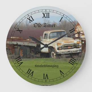Grande Horloge Ronde Wall clock, home décor, old timer truck clock.