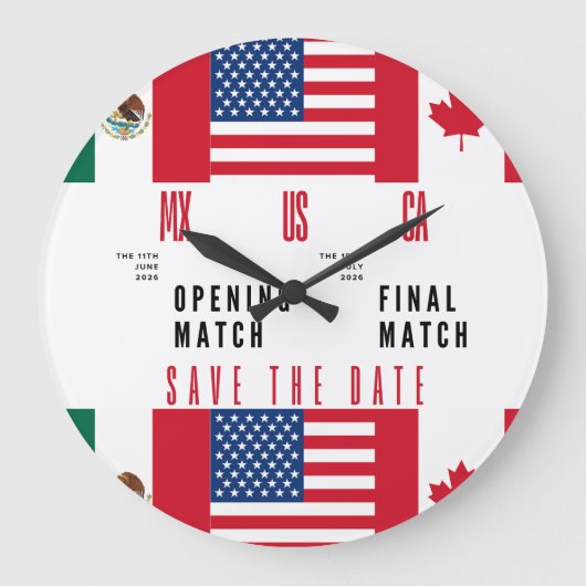 Grande Horloge Ronde Wall Clock Opening & Final Match 2026 MX-US-CA (Recto)