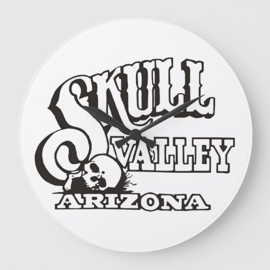 Grande Horloge Ronde Wall Clock w/Skull Valley, logo de l'Arizona (Recto)