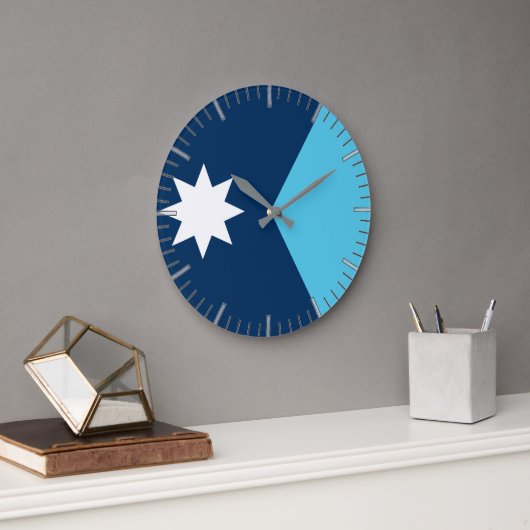 Grande Horloge Ronde Wall Clock with flag of Minnesota, USA (Bureau)