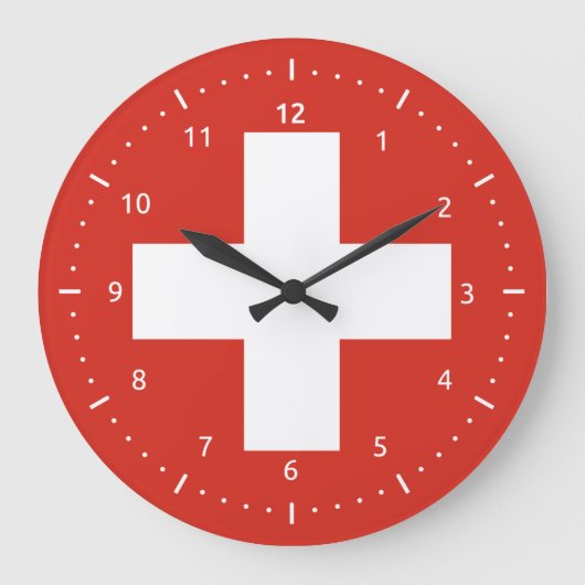 Grande Horloge Ronde Wall Clock with flag of Switzerland (Recto)