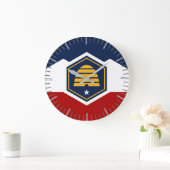 Grande Horloge Ronde Wall Clock with Flag of Utah, USA (Maison)