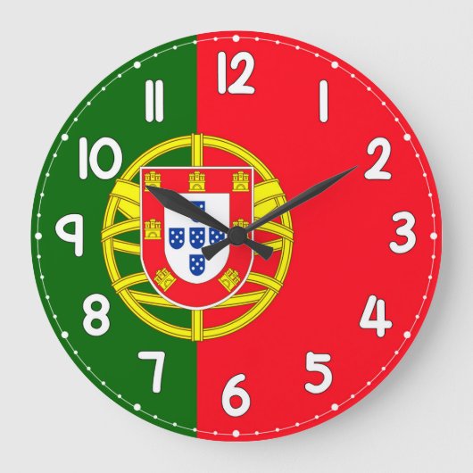 Grande Horloge Ronde Wall Clock with Portugal Flag - Flag of Portugal (Recto)