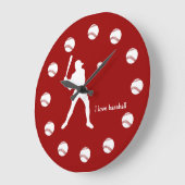 Grande Horloge Ronde Wall Clocks de baseball (Angle)