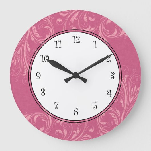 Grande Horloge Ronde Wall Clocks de Pink Girl (Recto)
