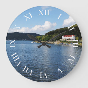 Grande Horloge Ronde Wanduhr rond Chiffres romains de la mer d'Edersee