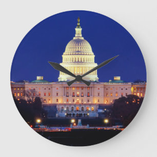 Grande Horloge Ronde Washington DC Capitol américain à Dusk