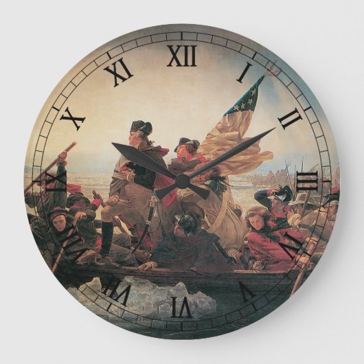 Grande Horloge Ronde Washington traversant le Delaware par Emanuel Leut (Recto)