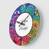 Grande Horloge Ronde Watercolor Rainbow (Angle)