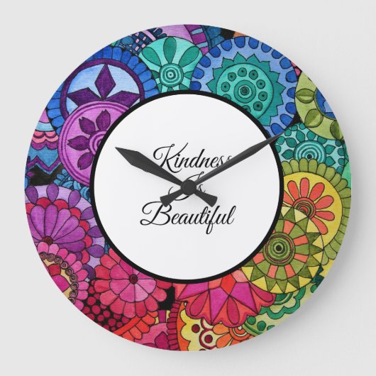 Grande Horloge Ronde Watercolor Rainbow (Recto)