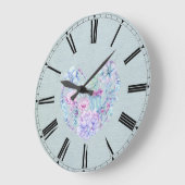 Grande Horloge Ronde Watercolor succulents (Angle)