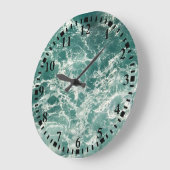 Grande Horloge Ronde Waves Blue Green (Angle)