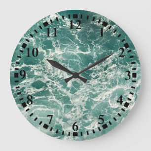 Grande Horloge Ronde Waves Blue Green