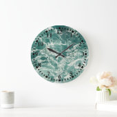 Grande Horloge Ronde Waves Blue Green (Maison)
